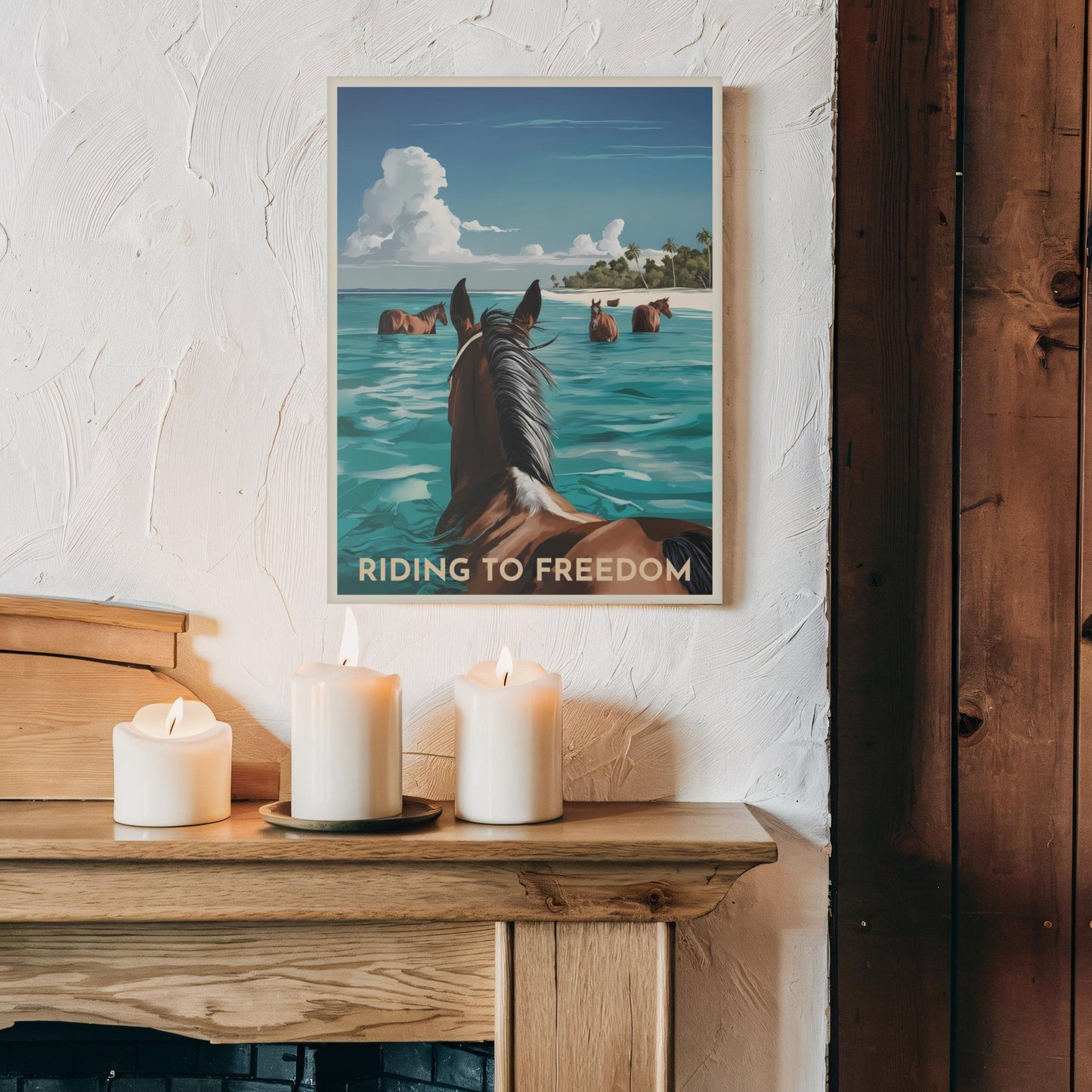 Ocean Bound Horses Wall Canvas