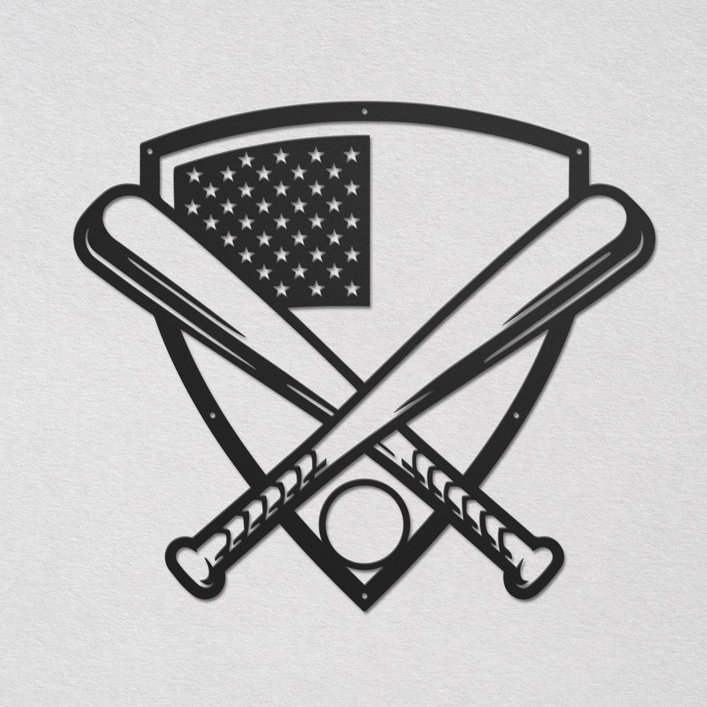 Baseball Shield - Metal Sign - Front