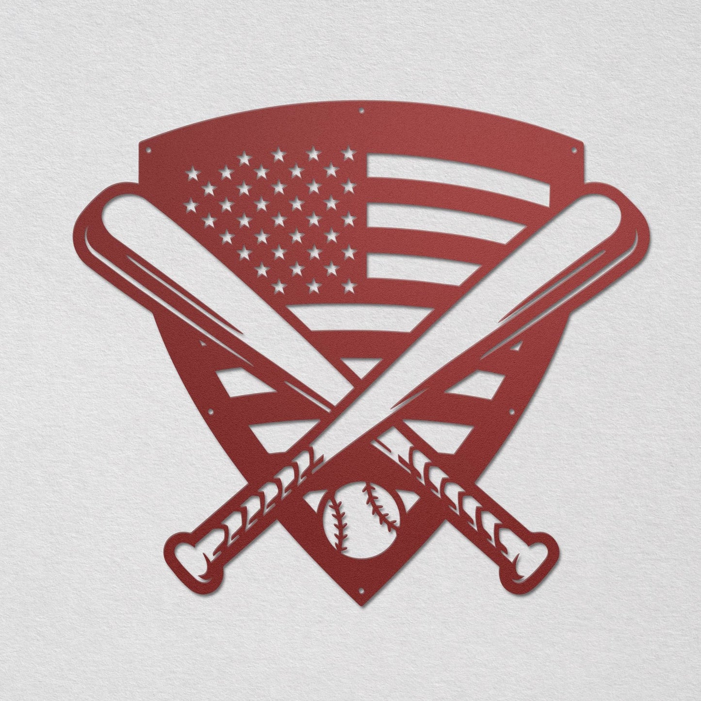 Baseball Shield - Metal Sign - Back