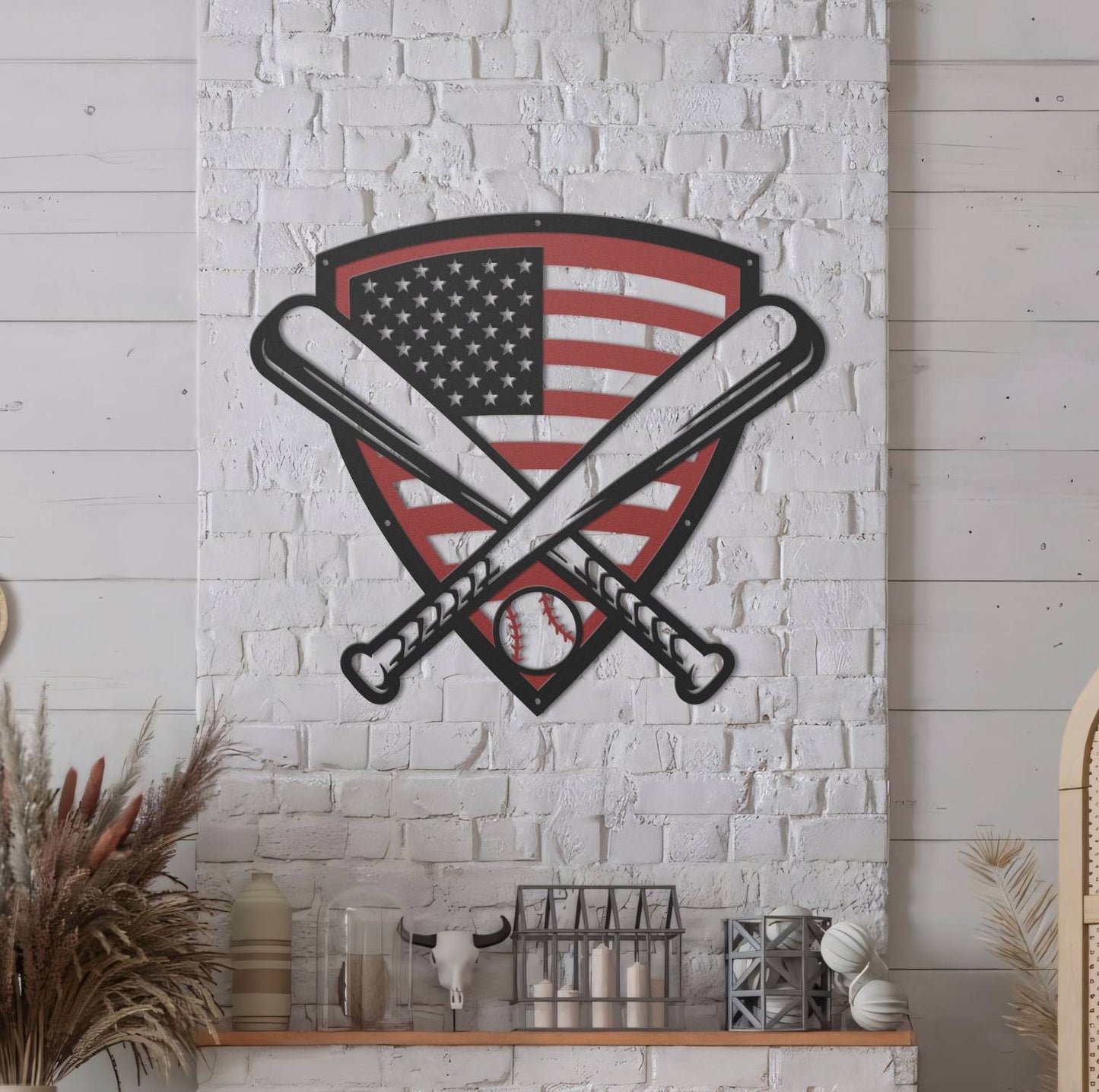 Baseball Shield - Metal Sign
