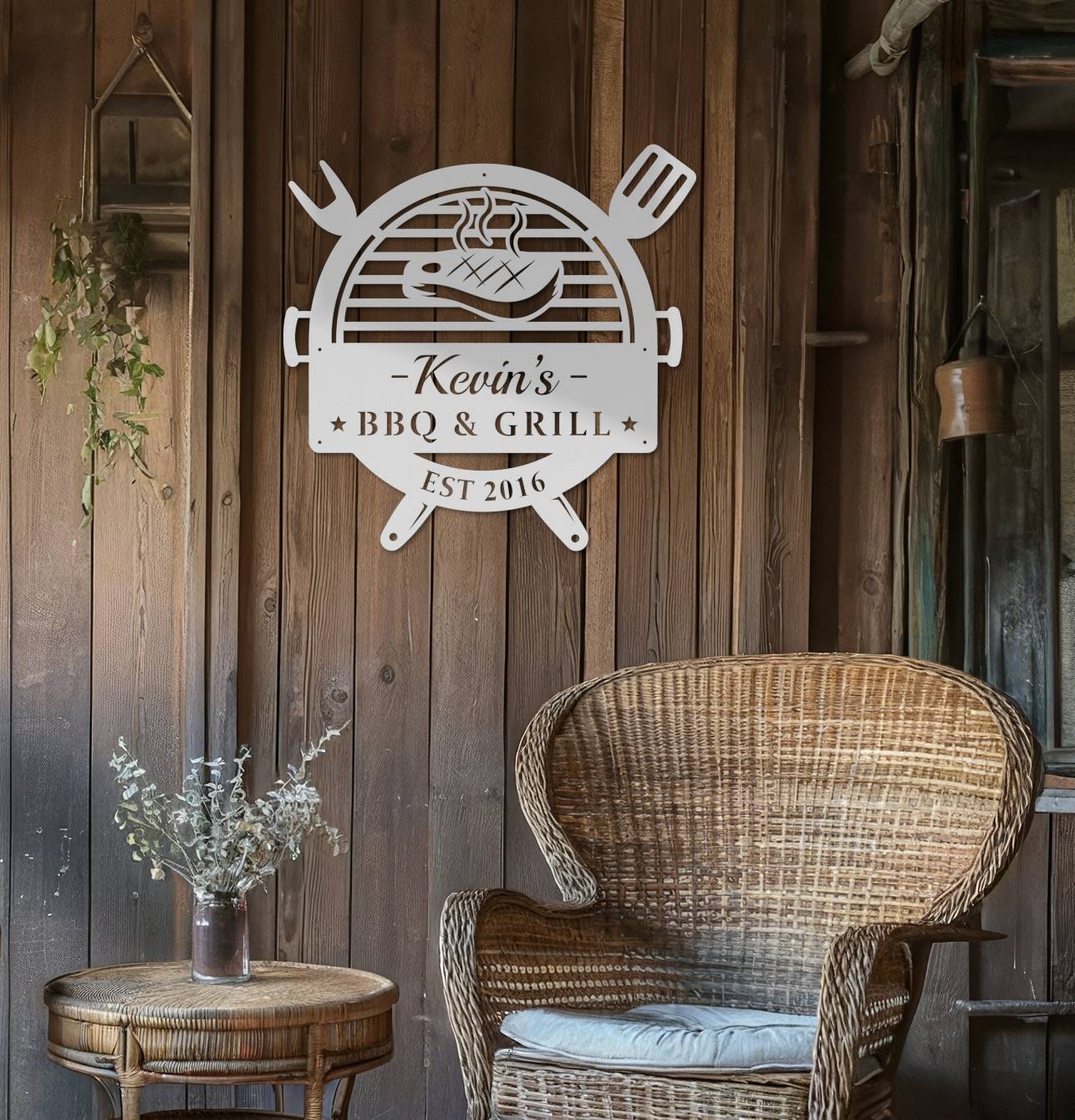 BBQ & Grill – Metal Sign (Personalized)