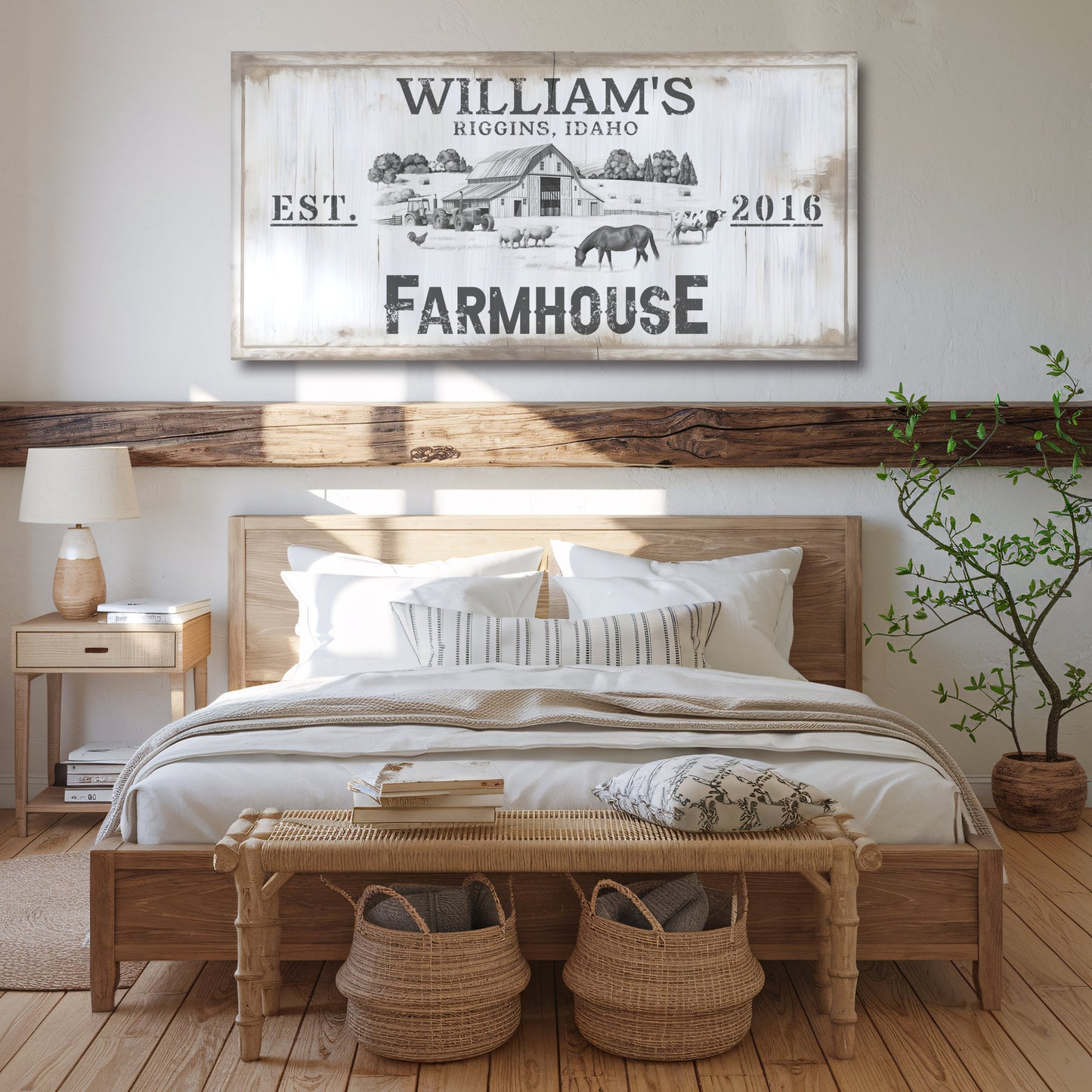 Farmhouse Sign - Wall Canvas (Personalized)