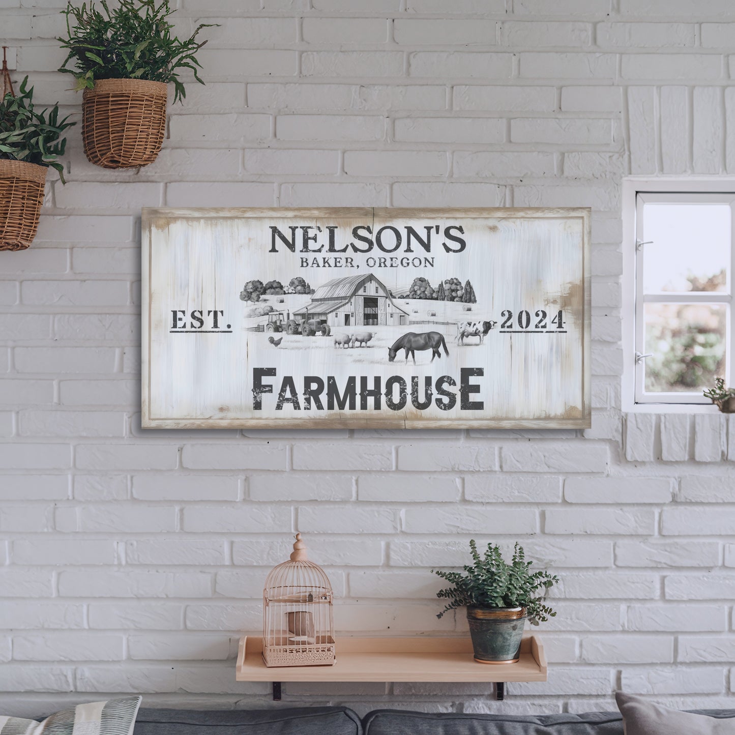 Farmhouse Sign - Wall Canvas (Personalized)