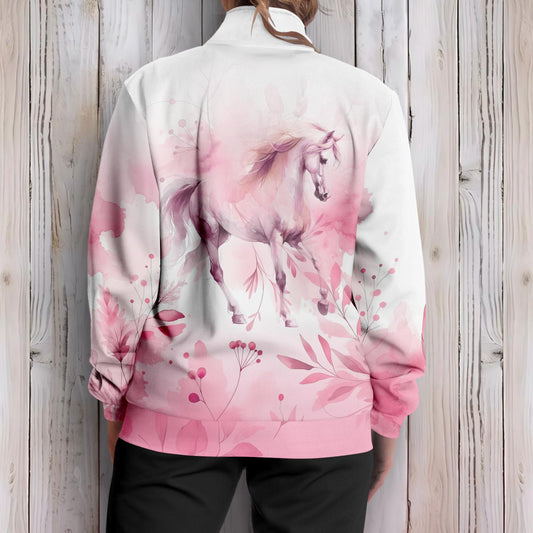 Track Jacket - Watercolor Horse (Pink)