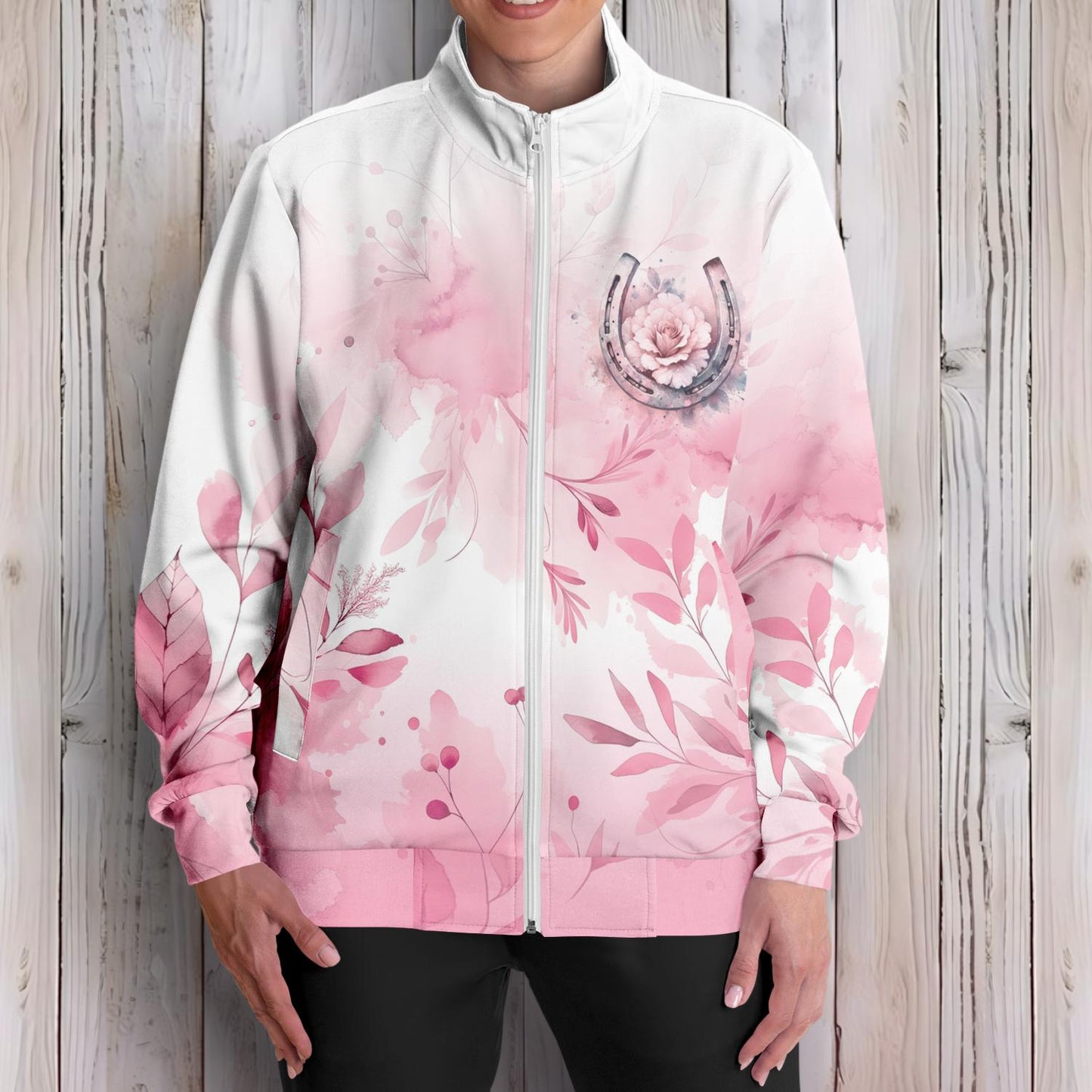 Track Jacket - Watercolor Horse (Pink)