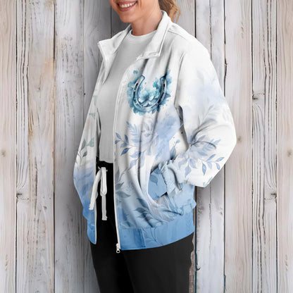 Track Jacket - Watercolor Horse (Blue)