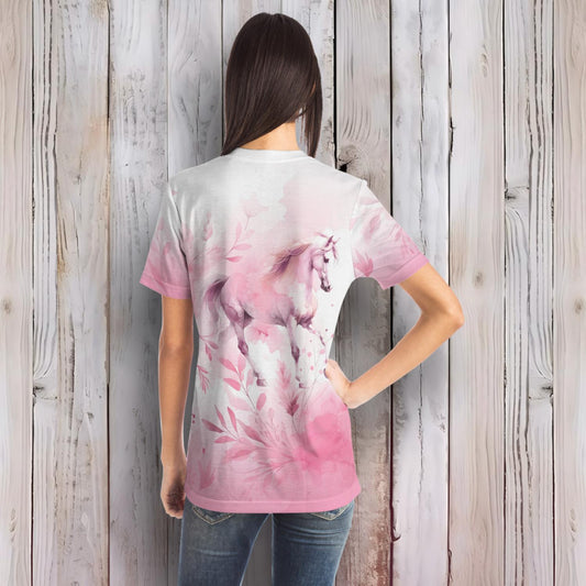 T-shirt - Watercolor Horse (Pink)