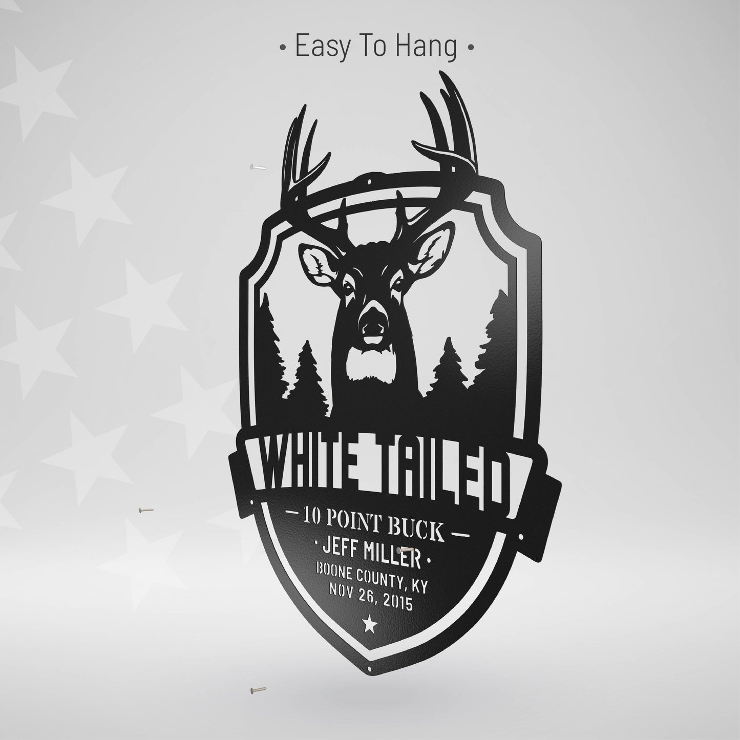 White-Tailed Buck Hunting Trophy – Metal Sign (Prime Edition)