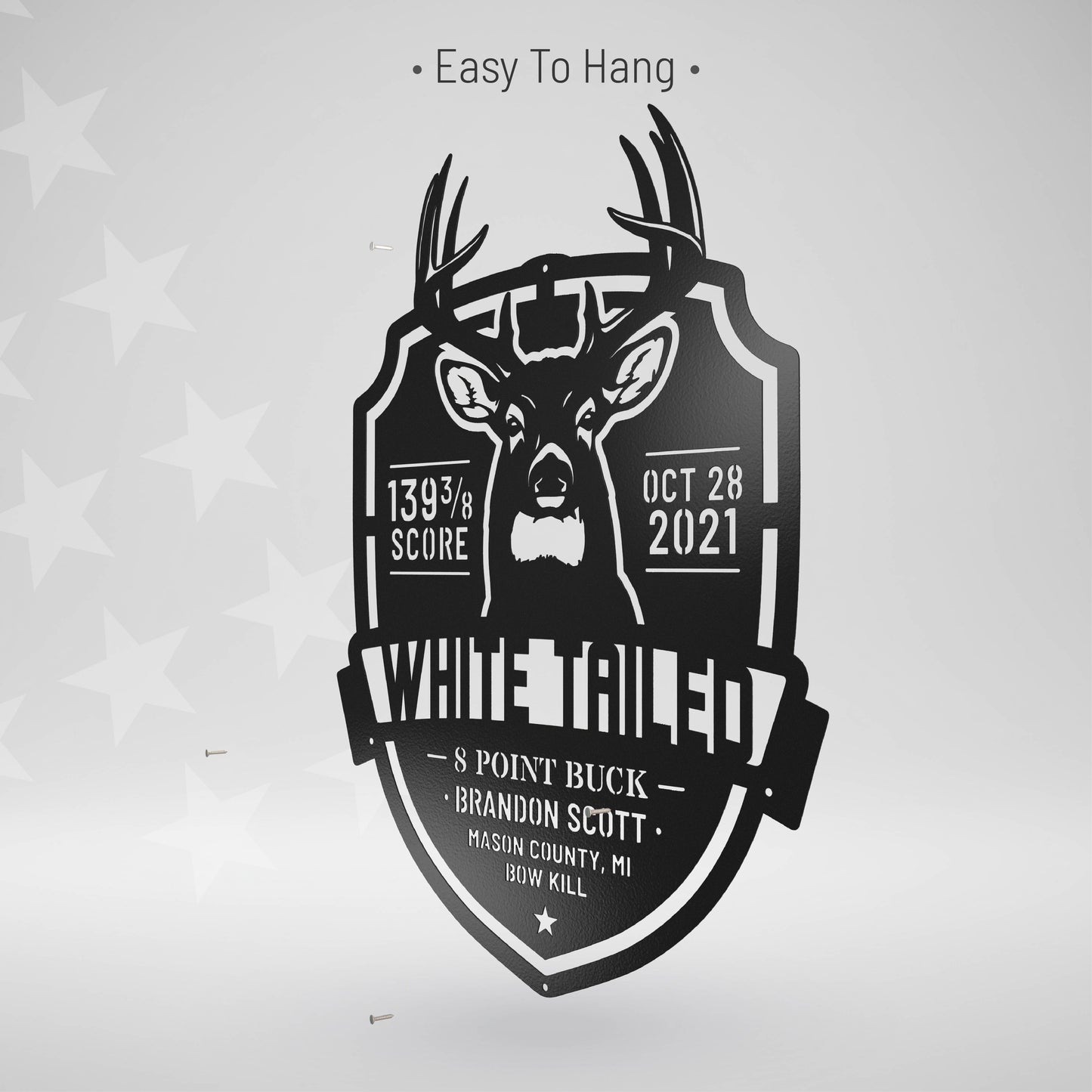 White-Tailed Buck Hunting Trophy – Metal Sign