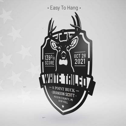 White-Tailed Buck Hunting Trophy – Metal Sign