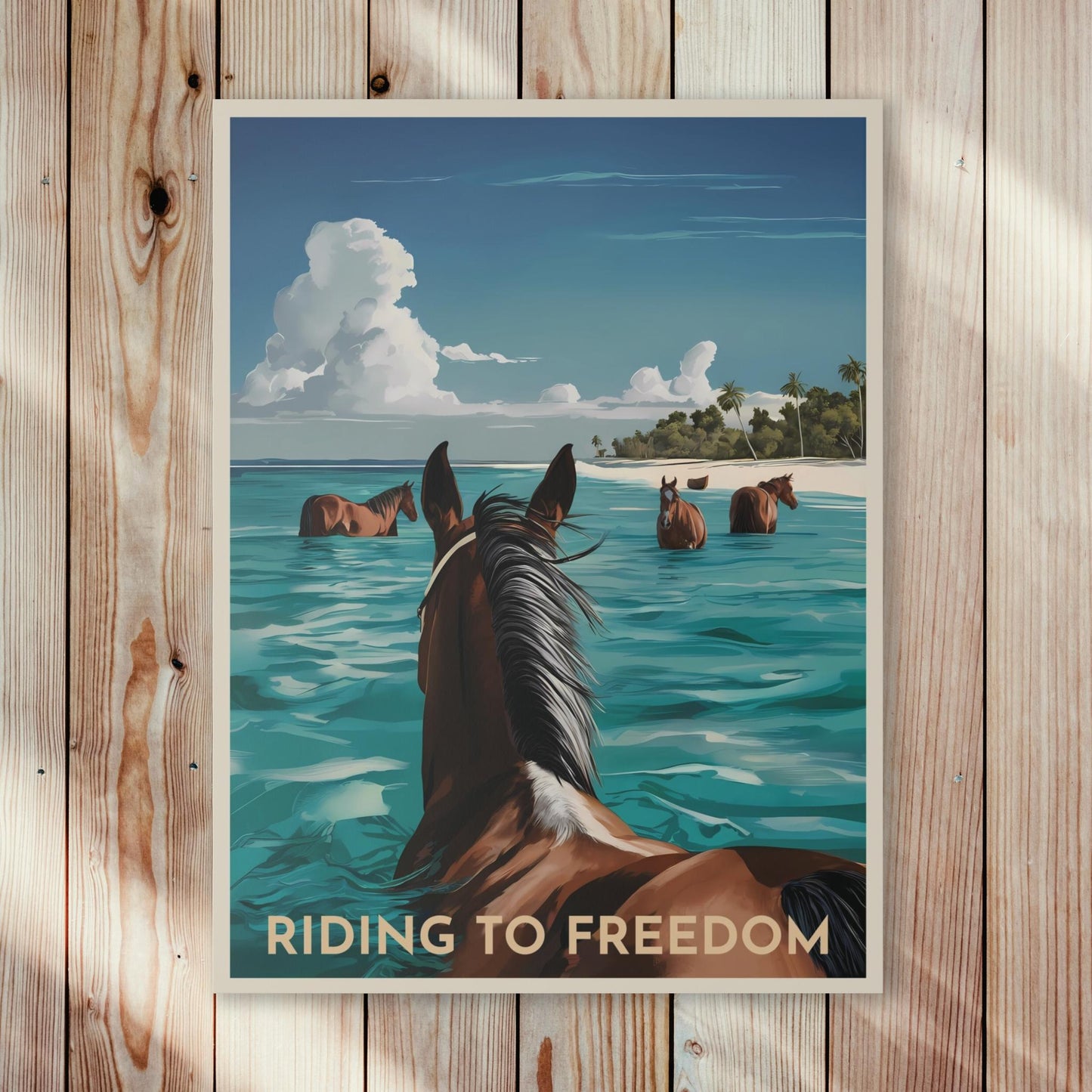 Ocean Bound Horses Wall Canvas