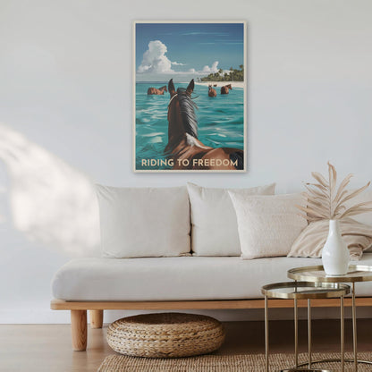 Ocean Bound Horses Wall Canvas