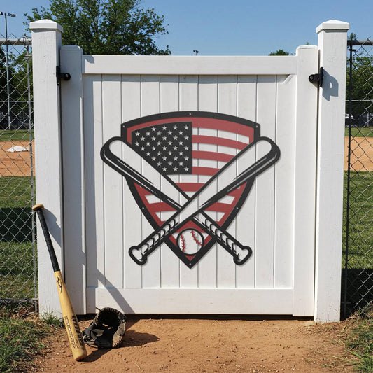 Baseball Shield - Metal Sign