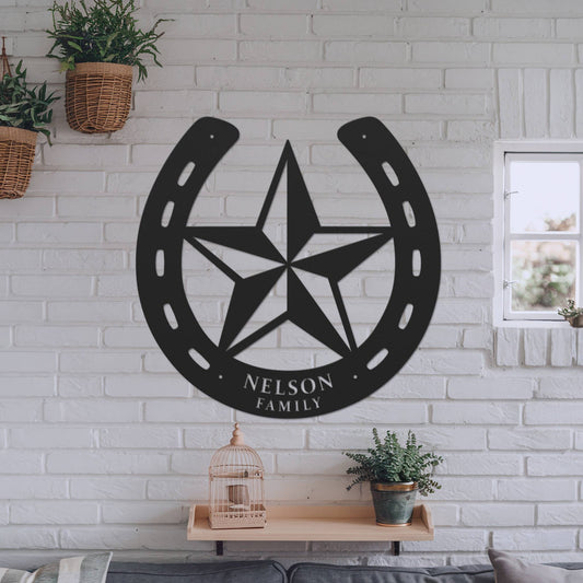 Horseshoe: Lucky Star – Metal Sign (Personalized)