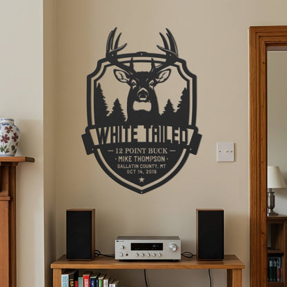 White-Tailed Buck Hunting Trophy – Metal Sign (Prime Edition)