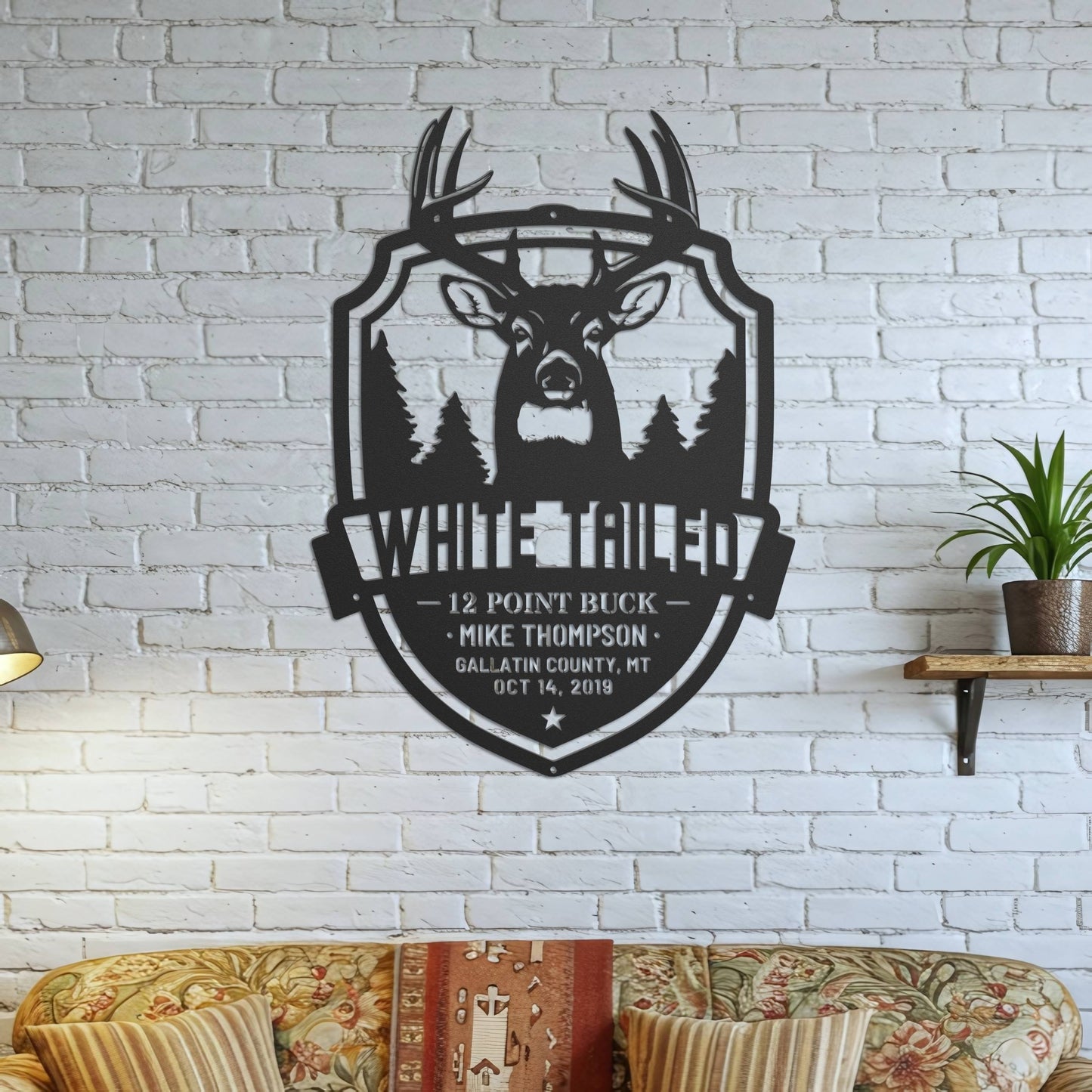 White-Tailed Buck Hunting Trophy – Metal Sign (Prime Edition)