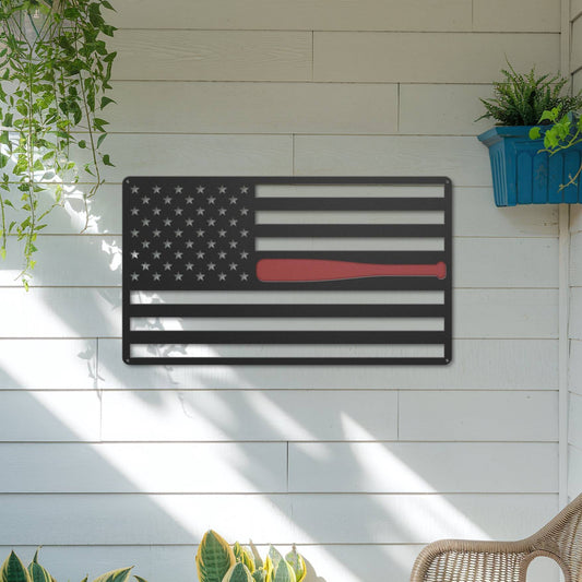Baseball Flag - Metal Sign