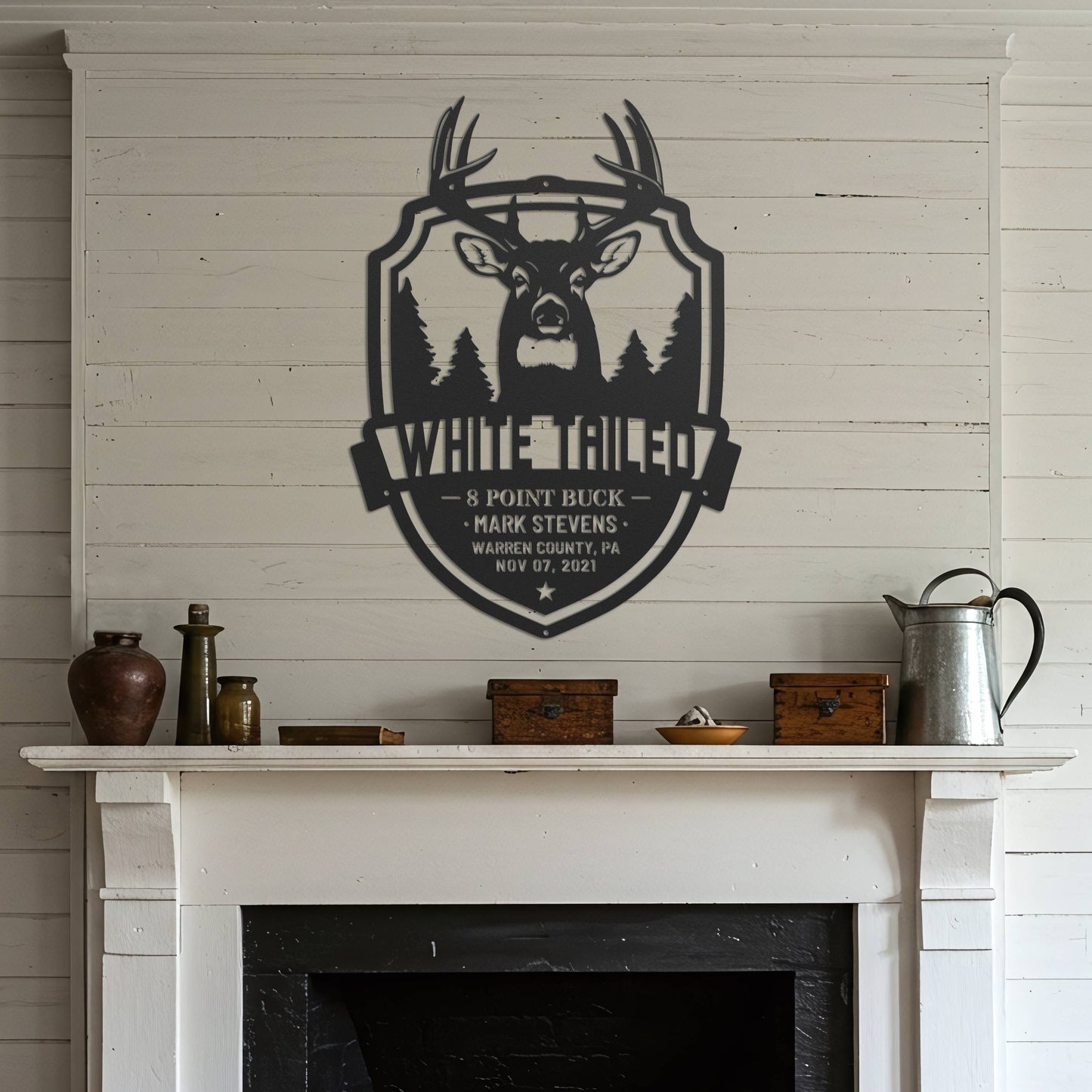White-Tailed Buck Hunting Trophy – Metal Sign (Prime Edition)