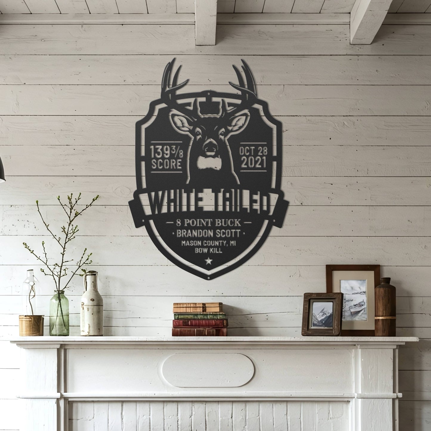 White-Tailed Buck Hunting Trophy – Metal Sign