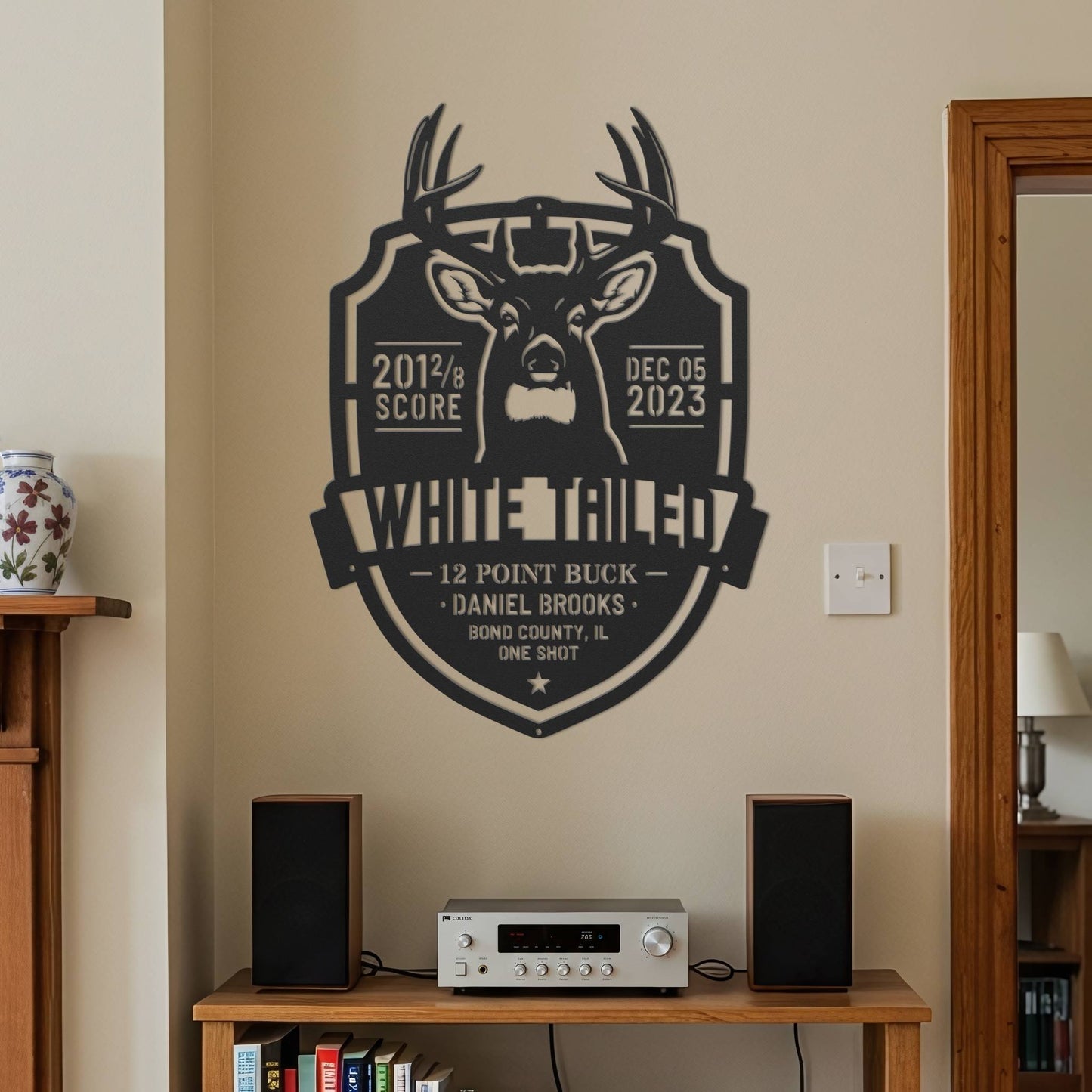 White-Tailed Buck Hunting Trophy – Metal Sign