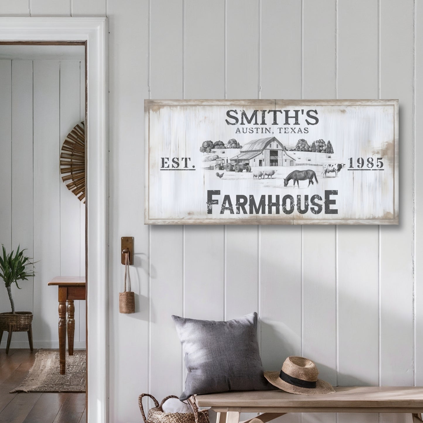 Farmhouse Sign - Wall Canvas (Personalized)