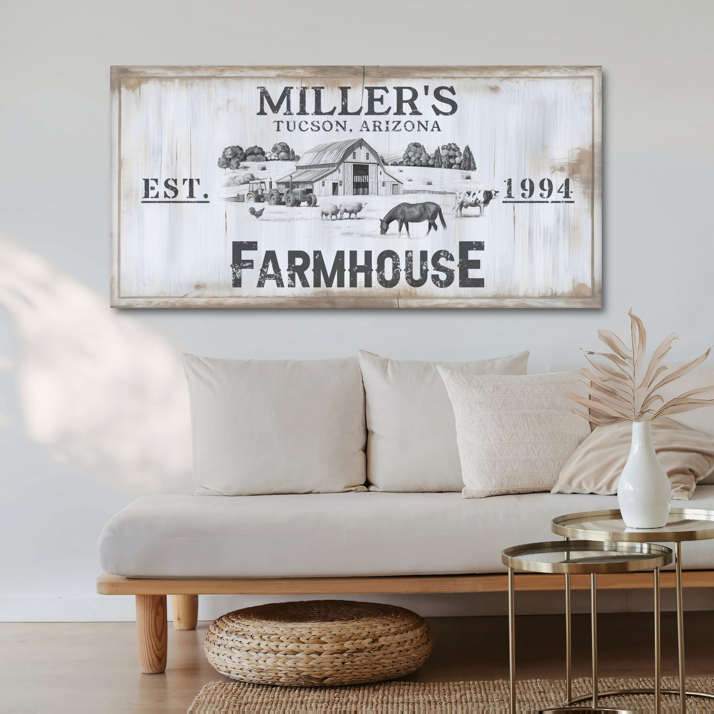 Farmhouse Sign - Wall Canvas (Personalized)